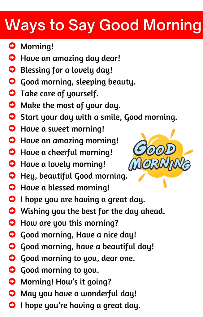 Ways To Say Good Morning 
